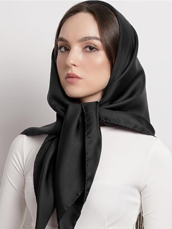 Accessories - New -‎ 35" Square Silk Like Head Scarf - Women's Fashion Satin Scarf Bandana